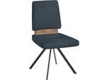 Esszimmerstuhl MASSIVLINE & MORE "Brügge 300", blau (blau, schwarz, blau), B:48cm H:92cm T:59,5cm, Holzwerkstoff, Metall, Stoff, Stühle, Esszimmerstuhl