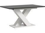 Esstisch HOME AFFAIRE "Motus, ausziehbar 150 -190 cm, inklusive 40 cm Einlegeplatte", weiß (weiß, grau nachbildung, weiß nachbildung, grau nachbildung), B:150cm H:76cm T:90cm, Tische, Esstisch, X-Gestell mit Bodenplatte, Tisch, Küchentisch, Esszimmer, Küche