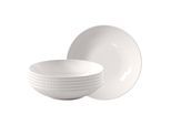 Schale VILLEROY & BOCH "Schalen Manufacture Ice ø 23,5 cm 6er Set weiß", weiß, B:23,5cm H:5cm L:23,5cm T:23,5cm Ø:23,5cm, Schüsseln, Schale, Spülmaschinenfest, Mikrowellensicher