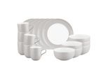 Geschirr-Set SELTMANN WEIDEN "Frühstücks-Set Liberty Pure Colors 18er Set", grau (new grau), 18, Porzellan, Geschirr-Sets, Geschirr-Set, Spülmaschinenfest, Mikrowellensicher, Ofenfest