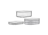 Vorratsdose MEPAL "Aufschnittdosen Modula 3er Set transparent", bunt (transparent), B:2cm H:2cm L:2cm, Kunststoff, Lebensmittelaufbewahrungsbehälter, Vorratsdose