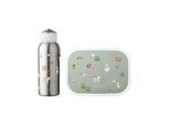 Lunchbox MEPAL "Brotdose + Thermoflasche Campus 2er Set", grün (little farm), B:2cm H:2cm L:2cm, Kunststoff, Lebensmittelaufbewahrungsbehälter, Lunchbox