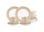 Geschirr-Set SELTMANN WEIDEN "Kaffeeservice Liberty Pure Colors 18er Set", beige (dusty beige), 18, Porzellan, Geschirr-Sets, Geschirr-Set, Spülmaschinenfest, Mikrowellensicher, Ofenfest