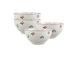 Schale VILLEROY & BOCH "Bols Petite Fleur ø 14 cm 4er Set weiß", weiß, B:14cm H:7,8cm L:14cm T:14cm Ø:14cm, Schüsseln, Schale, Spülmaschinengeeignet, Mikrowellengeeignet