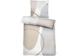 Bettwäsche APELT "Giro", rosa (grau, rose), B/L: 135cm x 200cm, 1 Stk., 1 Stk., Satin (Bio-Baumwolle), B/L: 80cm x 80cm, 2 Stk., Satin (Bio-Baumwolle), Obermaterial: 100% Baumwolle, Bettwäsche, Bettwäsche, grafische Motive