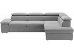 Ecksofa SIT & MORE "Valantine L-Form, B: 272 cm", grau, B:272cm H:73cm T:226cm, 100% Polyester, Sofas, Ecksofa, mit Arm- & Kopfteilverstellung, optional mit Bettfunktion