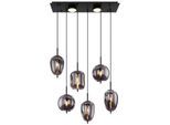 GLOBO LIGHTING Hängeleuchte "BLACKY", schwarz, 1 Stk., Leuchten, Hängelampe/Pendelleuchte/Glas rauchfarben/unterschiedliche Gläser, Hängeleuchte