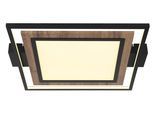 GLOBO LIGHTING Deckenleuchte "GABALDO", braun (schwarz matt), 1, H: 5,5cm, 1 Stk., Leuchten, Schwarze MDF-Deckenleuchte mit opalem Kunststoff, LED 36W, Deckenleuchte