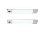 HANSEATIC LED Unterbauleuchte "/ Schrankbeleuchtung / Lichtleiste LUBLUGHK223", weiß (aluminiumfarben), 1, H: 1cm, 2 Stk., Leuchten, Akkubetrieb, 4000 K, 25cm x 4cm