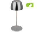 BRILONER LEUCHTEN LED Außen-Tischleuchte "Serina Mini", schwarz (schwarz, chrom), 1, Ø 8cm H: 20cm, Leuchten, Akku Tischlampe, kabellos, IP44, Wohnzimmer, Schlafzimmer, Outdoor