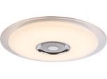 GLOBO LIGHTING Deckenleuchte "TUNE", weiß, 1, Ø 60cm H: 6,1cm, 1 Stk., Leuchten, Deckenleuchte Weiß/Verchromt, Acryl, K5 Kristalle, LED + RGB, Deckenleuchte