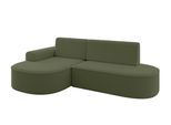 ECKSOFA mit Schlaffunktion und Bettkasten Ottomane Links MARI-L1-S - 283x167x73 cm Grün Bouclé