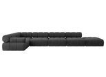 ECKSOFA modulares Sofa Felto-L3 - 475x190x70 cm Schwarz Velours