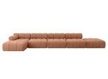 ECKSOFA modulares Sofa Lizur-L3 - 475x160x70 cm Apricot Velours