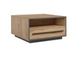 Livetastic , Schwarz, Eichefarben , Holzwerkstoff , 2 Schublade(n) Schubladen , 70x39x70 cm , Stauraum, offenes Fach ,
