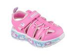 Sandale SKECHERS "PLAY SCENE SPLASH", Mädchen, Gr. 24, pink (rosa), Lederimitat, Schuhe Sandale, Badeschuh mit bunter Sohle, Größenschablone zum Download
