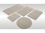 Badematte WECON HOME "Marc", seiden grau, H:25mm, Oberfläche: 100% Polyester, Badematten, Badematte, Badteppich, Hoch-Tief-Linien, weich, rutschhemmend, waschbar, getuftet