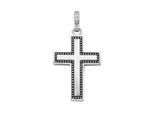 Kreuzanhänger "Kreuz, Rand mit Kugeloptik, Silber 925", silber, GIORGIO MARTELLO MILANO, Schmuckanhänger, Damen, 4cm, Silber 925 (Sterlingsilber)