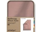 Bettbezug SCHLAFGUT "Woven Satin", lila (lila mid), B:155cm L:220cm, Mako-Satin, Obermaterial: 100% Baumwolle, Bettbezüge, besonders dicht gewebt, Mix & Match: passender Kissenbezug erhältlich