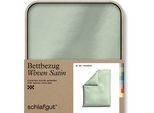 Bettbezug SCHLAFGUT "Woven Satin", grün (grün light), L:200cm, Mako-Satin, Obermaterial: 100% Baumwolle, Bettbezüge, besonders dicht gewebt, Mix & Match: passender Kissenbezug erhältlich