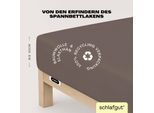 Spannbettlaken SCHLAFGUT "EASY JERSEY ELASTHAN Bettlaken, 170 g/m², 95% Baumwolle, 5% Elasthan", beige (sand deep), 1 Stk., Jersey, 140-160x200-220 30cm, Jersey, Obermaterial: 95% Baumwolle, 5% Elasthan, Bettlaken, Spannbettlaken, Spannbettlaken bis 30 cm Höhe, bügelfrei, pflegeleicht, perfekter Sitz