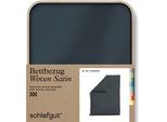 Bettbezug SCHLAFGUT "Woven Satin", grau (grau deep), L:200cm, Mako-Satin, Obermaterial: 100% Baumwolle, Bettbezüge, besonders dicht gewebt, Mix & Match: passender Kissenbezug erhältlich