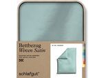 Bettbezug SCHLAFGUT "Woven Satin", blau (petrol light), L:200cm, Mako-Satin, Obermaterial: 100% Baumwolle, Bettbezüge, besonders dicht gewebt, Mix & Match: passender Kissenbezug erhältlich