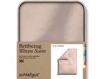 Bettbezug SCHLAFGUT "Woven Satin", rot (rot light), L:200cm, Mako-Satin, Obermaterial: 100% Baumwolle, Bettbezüge, besonders dicht gewebt, Mix & Match: passender Kissenbezug erhältlich