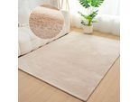 Fellteppich BRUNO BANANI "Rabbit 2, Kunstfell Teppich, Modern" Gr. 2, beige, B:80cm H:25mm L:150cm, Kunstfaser, Teppiche, Fellteppich, Kaninchenfell-Haptik, sehr weich, Wohnzimmer, Schlafzimmer, Esszimmer