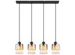 GLOBO LIGHTING Hängeleuchte "HENDRY", schwarz matt, 4, H: 120cm, 1 Stk., Leuchten, Hängeleuchte für Esszimmer Kristall modern, Hängeleuchte
