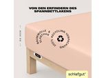 Spannbettlaken SCHLAFGUT "EASY JERSEY ELASTHAN Bettlaken, 170 g/m², 95% Baumwolle, 5% Elasthan", rot (rot light), 1 Stk., Jersey, 120-130x200-220 30cm, Jersey, Obermaterial: 95% Baumwolle, 5% Elasthan, Bettlaken, Spannbettlaken, Spannbettlaken bis 30 cm Höhe, bügelfrei, pflegeleicht, perfekter Sitz