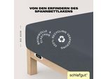 Spannbettlaken SCHLAFGUT "EASY JERSEY ELASTHAN Bettlaken, 170 g/m², 95% Baumwolle, 5% Elasthan", grau (grau deep), 1 Stk., Jersey, 120-130x200-220 30cm, Jersey, Obermaterial: 95% Baumwolle, 5% Elasthan, Bettlaken, Spannbettlaken, Spannbettlaken bis 30 cm Höhe, bügelfrei, pflegeleicht, perfekter Sitz