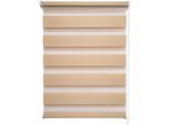 Doppelrollo "Klemmfix-Doppelrollo" Gr. 6, beige (cream, weiß), B:120cm H:150cm, Kunststoff, Polyester, SCHÖNER WOHNEN-KOLLEKTION, Rollos, Doppelrollo