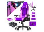 KESSER® Gaming Stuhl Ergonomisch Bürostuhl mit Kopfstütze & Lendenkissen Racing Gamer Stuhl 150kg belastbar Armlehne 360° Drehbarer Schreibtischstuhl Gaming Chair + Gummi-Rollen