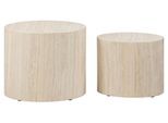 Couchtisch ACTONA GROUP "Mice 2er Set - oval, skandinavisch & modern, pflegeleicht, Komplettset", beige (travertin natur), B:33cm H:40cm T:48cm, Tische, Couchtisch, moderne ovale Form (Set, 2 st). in verschiedenen Farben, pflegeleicht