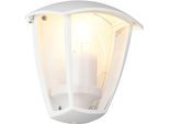 TRIO LEUCHTEN Außen-Wandleuchte "VENTA, Outdoor Hauswand Fassadenbeleuchtung, exkl 1x E27 max 10W, IP44", weiß matt, 1, H: 20cm, 1 Stk., Leuchten, Wandlampe Garten Terrasse, Aluminium mit Kunststoff Schirm transparent, Außen-Wandleuchte
