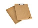 Falken Klemmbrett ClipBox Pure Nature, A4, für 50 Blatt, Verschlussgummis, Beschriftungsfeld, FSC®-Buchbinderpappe und Metall, naturbraun, 1 Stück