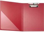 Falken Klemmbrettmappe, A4, für 50 Blatt, Einstecktasche, Stiftehalter, FSC®-Pappe/Metall/Kunststoff, rot, 1 Stück