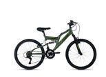 Jugendfahrrad WYLD "WYLD Kinder-Mountainbike Fully 24'' Zodiac grün 18 Gänge RH 38 cm" Gr. 38, grün, schwarz, Fahrräder, Kinder, 38cm, 24 Zoll (60,96cm) hinten: 24 Zoll (60,96cm)