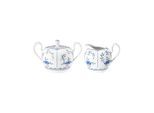 Milch- und Zuckerset SELTMANN WEIDEN "Milch- & Zucker-Set Amina Strohblume 2er Set blau-weiß", blau (blau, weiß), 2, Porzellan, Geschirr-Sets, Spülmaschinenfest, Mikrowellensicher, Ofenfest