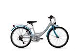 Jugendfahrrad DACAPO "DaCapo Kinderfahrrad 24'' Balloon blau 6 Gänge RH 36 cm" Gr. 36, weiß (blau, blau), Fahrräder, Kinder, 36cm, 24 Zoll (60,96cm) hinten: 24 Zoll (60,96cm)