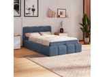 Möbelix , Blau , Textil , geometrisch , H3 , 1-Zonen , 140x200 cm , Federleisten mit Duokappen ,