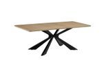 P & B , Schwarz, Eichefarben , Holz, Metall, Holzwerkstoff , Esche , furniert , rechteckig , 90x76x160-210 cm , ausziehbar ,