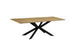 P & B , Schwarz, Eichefarben , Holz, Metall, Holzwerkstoff , Esche , furniert , rechteckig , 90x76x180-230 cm , ausziehbar ,