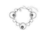 Armband TOM TAILOR, edelstahlfarben, schwarz, kristallweiß, schwarz, kristallweiß, Armbänder, Damen, 20cm, Edelstahl, Armband, mit Kristallglas