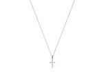 Kette mit Anhänger TOM TAILOR "Kreuz-Motiv", silber (silberfarben, weiß), Halsketten, Mädchen, Silber 925 (Sterlingsilber), L: 40 B: 1,2mm, mit Zirkonia (synth.), B:1,2mm