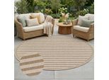 Outdoorteppich CARPET CITY "Flachgewebe in Sisal-Optik, Wetterfest & UV-beständig", braun, B:120cm H:0,5mm L:120cm Ø:120cm, Polypropylen, Teppiche, Outdoorteppich, Witterungsbeständig für Balkon, Terrasse, Garten