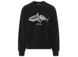 Palm Angels Split Shark Logo Black Sweatshirt