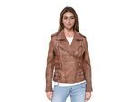 Dames leren bruinbruine Brando bikerjack - Constantia