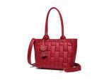 Schultertasche "Luvre", Mädchen, Gr. B/H/T: 31cm x 24cm x 14cm onesize, rot, Lederimitat, COLLEZIONE ALESSANDRO, Taschen Schultertasche, mit luxuriöser Steppung